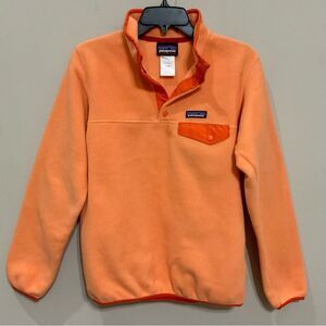 Vtg Patagonia Synchilla Snap-T Fleece Pullover Peach Ladies Sz S